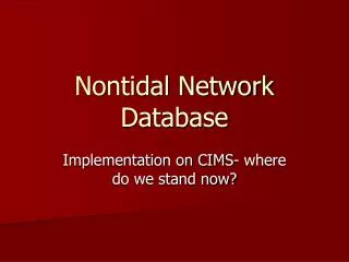 Nontidal Network Database