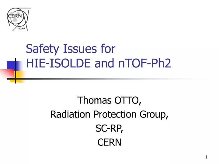 safety issues for hie isolde and ntof ph2