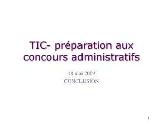 tic pr paration aux concours administratifs