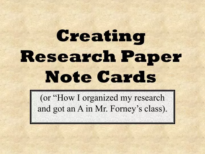 creating research paper note cards