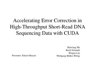 Accelerating Error Correction in High-Throughput Short-Read DNA Sequencing Data with CUDA