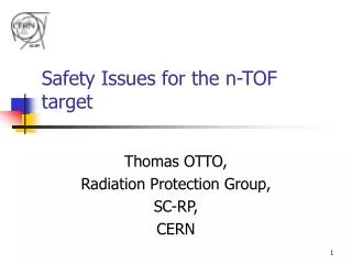 Safety Issues for the n-TOF target