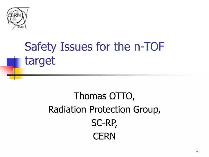 safety issues for the n tof target