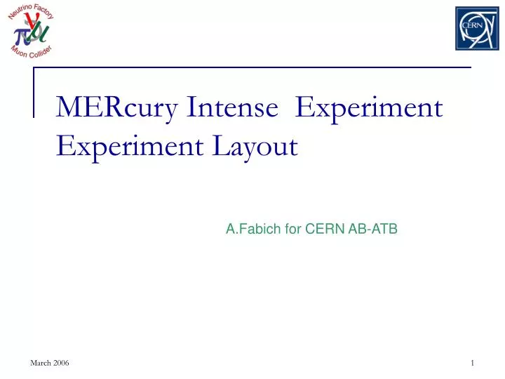 mercury intense experiment experiment layout