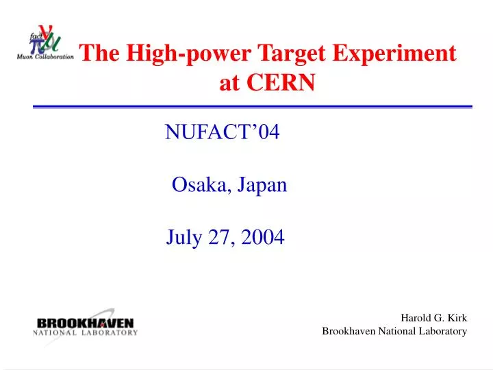 the high power target experiment at cern