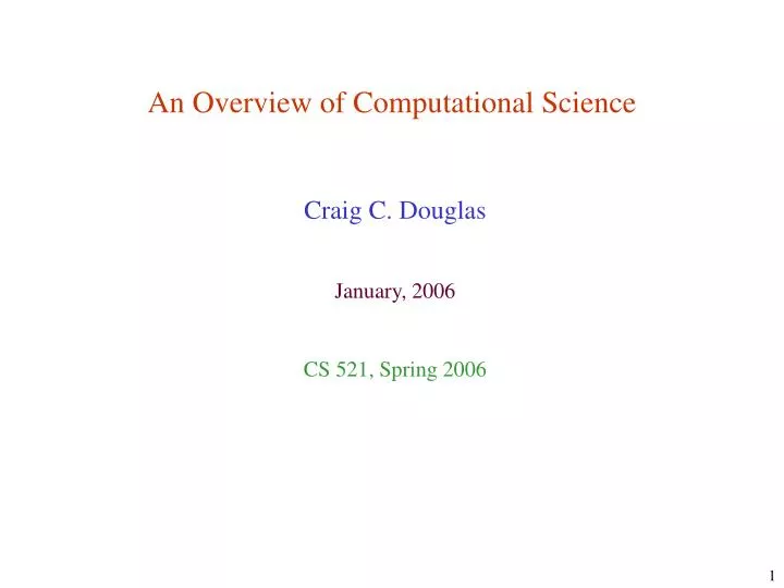 an overview of computational science