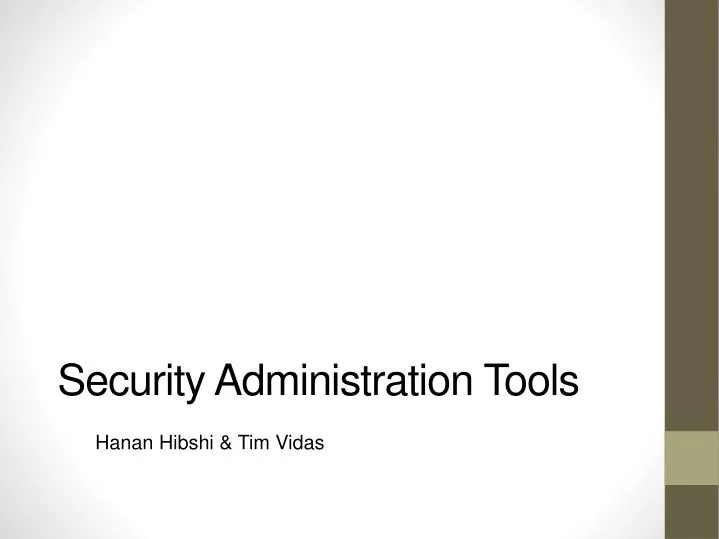 security administration tools
