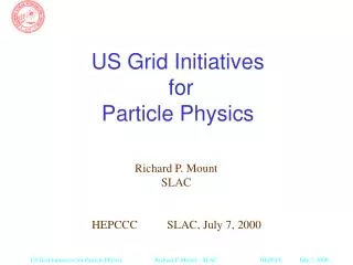 US Grid Initiatives for Particle Physics