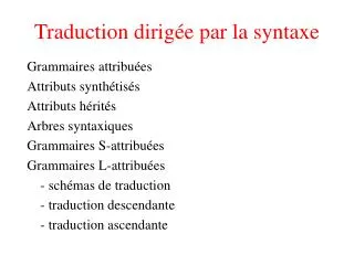 traduction dirig e par la syntaxe