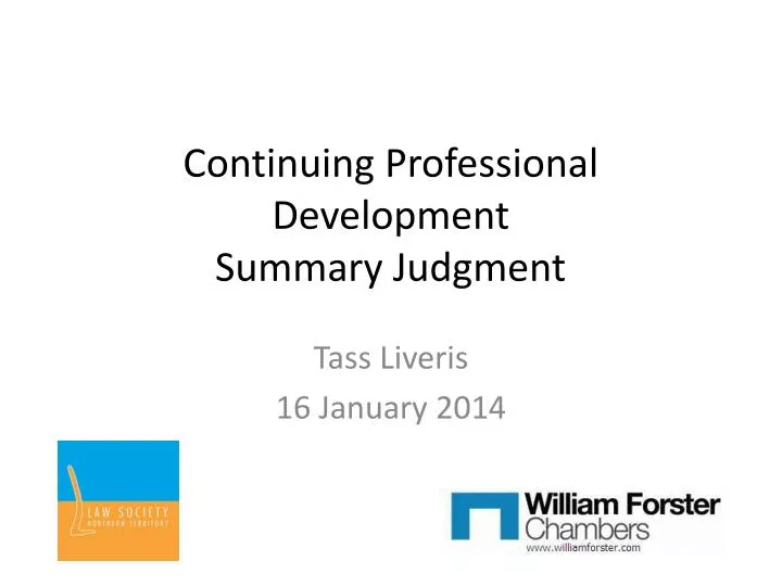 continuing professional development summary judgment