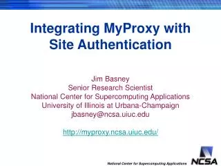 Integrating MyProxy with Site Authentication