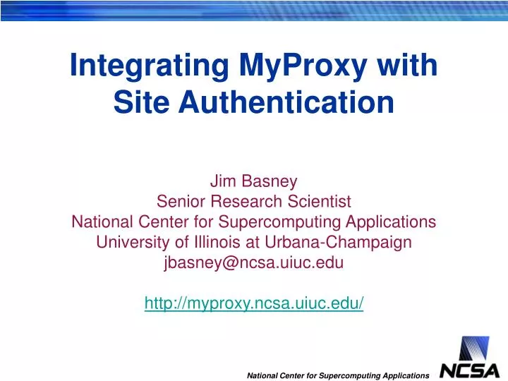 integrating myproxy with site authentication