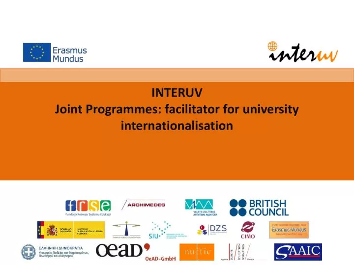 interuv joint programmes facilitator for university internationalisation