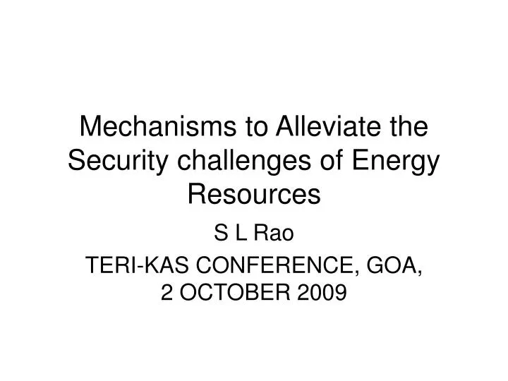 mechanisms to alleviate the security challenges of energy resources