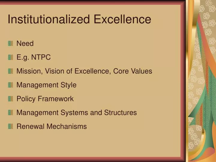 institutionalized excellence