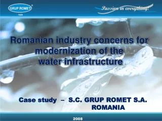 Romanian industry concerns for modernization of the water infrastructure