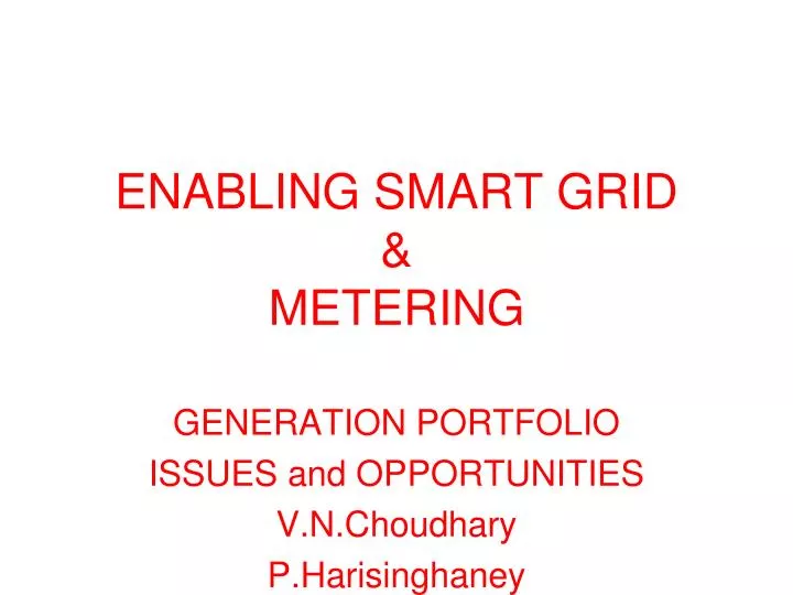 enabling smart grid metering