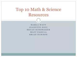 Top 10 Math &amp; Science Resources