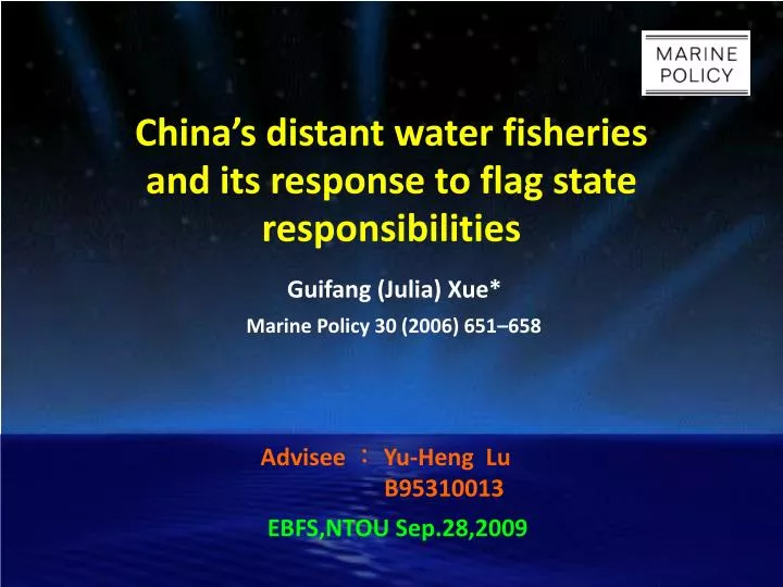 china s distant water fisheries and its response to flag state responsibilities