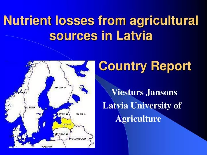 nutrient losses from agricultural sources in latvia country report