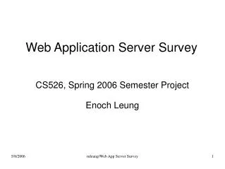 Web Application Server Survey