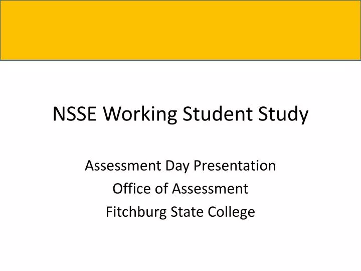nsse working student study