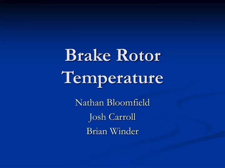 brake rotor temperature