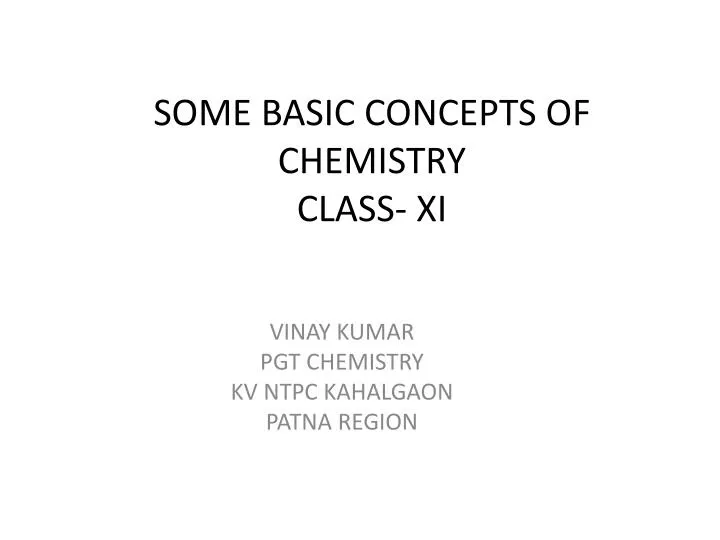 some basic concepts of chemistry class xi