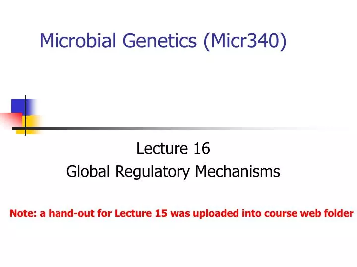 microbial genetics micr340