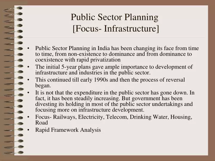 public sector planning focus infrastructure