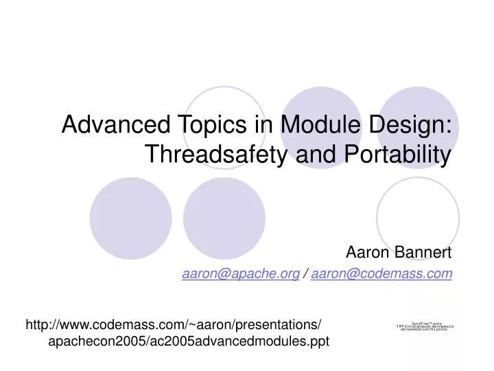 advanced topics in module design threadsafety and portability