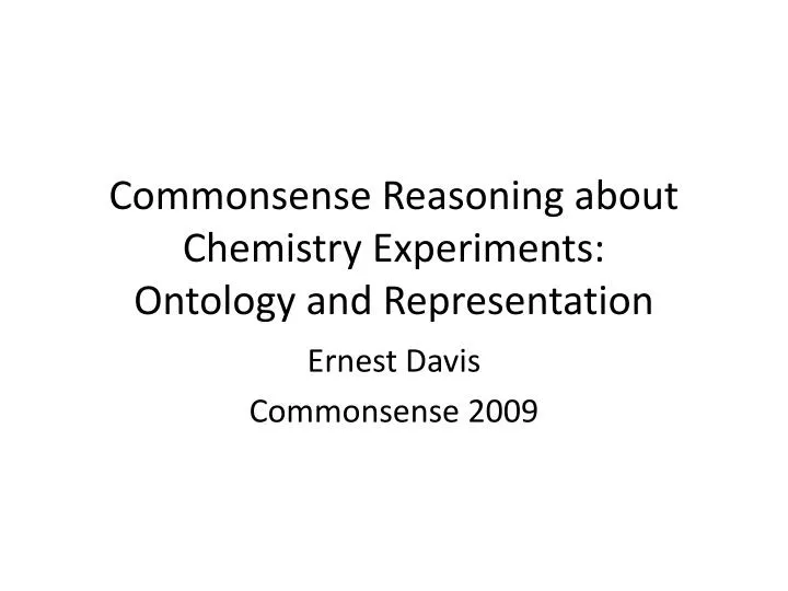 commonsense reasoning about chemistry experiments ontology and representation