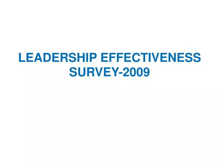 leadership effectiveness survey 2009