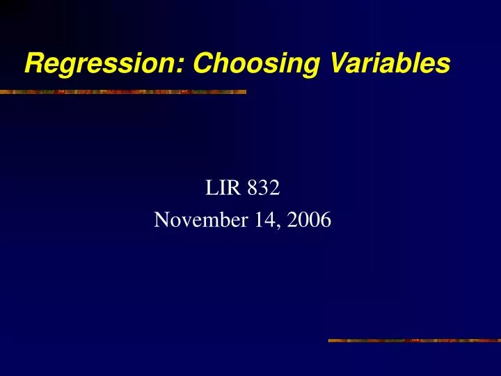 regression choosing variables