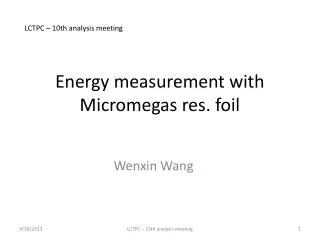 Energy measurement with Micromegas res. foil