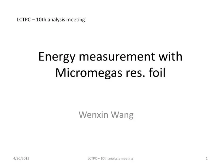 energy measurement with micromegas res foil