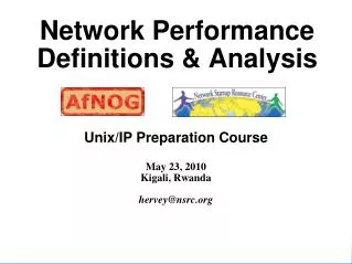 Network Performance Definitions &amp; Analysis