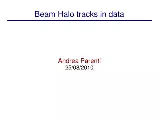 Beam Halo tracks in data