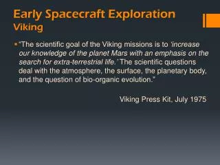 Early Spacecraft Exploration Viking