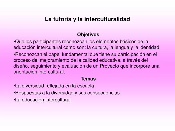 la tutor a y la interculturalidad