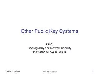 Other Public Key Systems