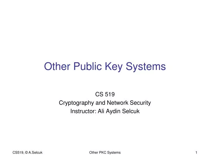 other public key systems