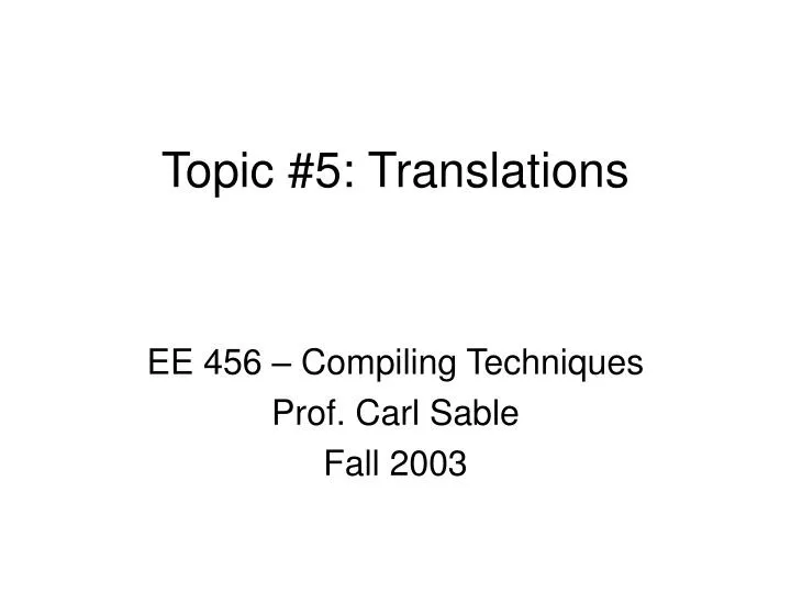 topic 5 translations