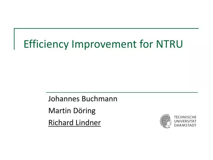efficiency improvement for ntru
