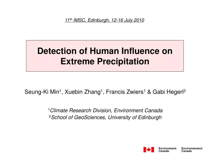 detection of human influence on extreme precipitation