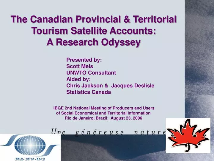the canadian provincial territorial tourism satellite accounts a research odyssey