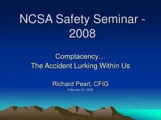 ncsa safety seminar 2008