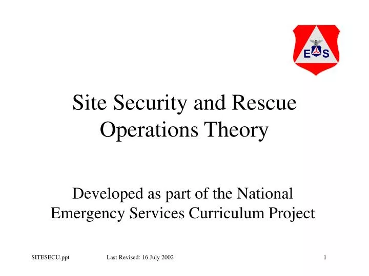 site security and rescue operations theory