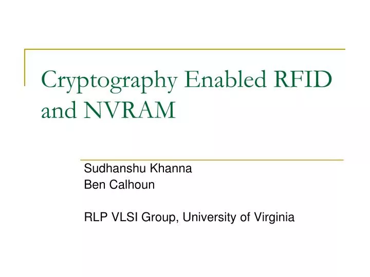 cryptography enabled rfid and nvram