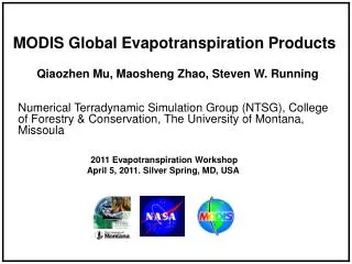 MODIS Global Evapotranspiration Products
